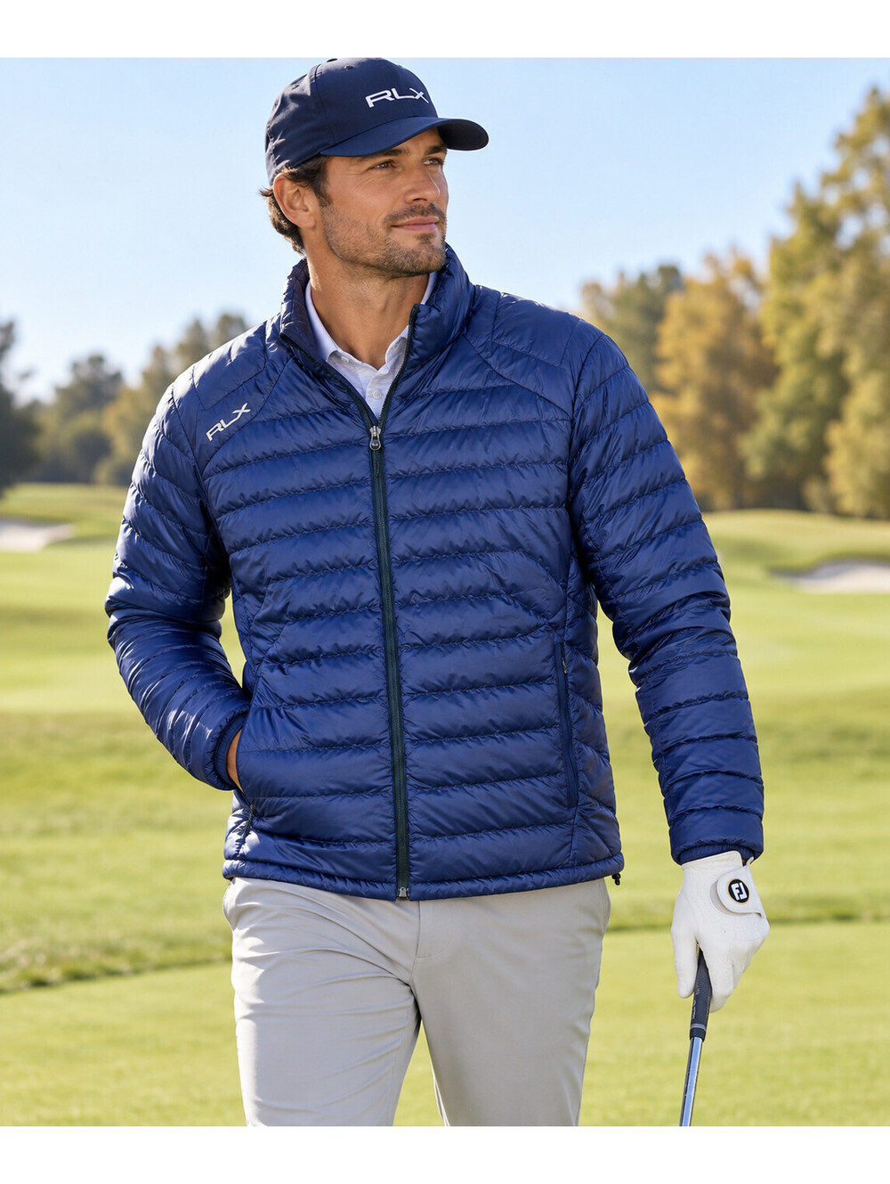 RLX Ralph Lauren Golf Core Jacket Men XL Navy Packable Water Repellent NWT $328